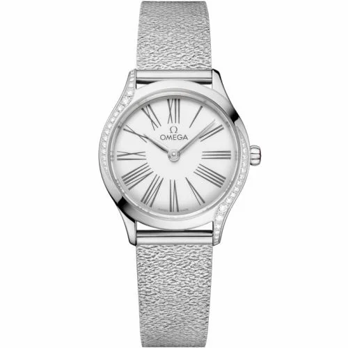 Omega Mini Trésor Quartz 26 Stainless Steel - Diamond / White Enamel / Bracelet 428.15.26.60.04.001 (42815266004001)